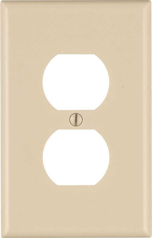 Leviton Duplex Receptacle Wallplate, 1-gang, Midway, Light Almond