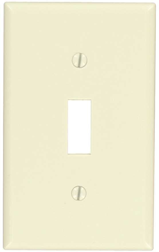 Leviton Decora Toggle Switch Wallplate, 1-gang, Standard, Light Almond