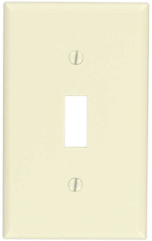 Leviton Decora Toggle Switch Wallplate, 1-gang, Standard, Light Almond