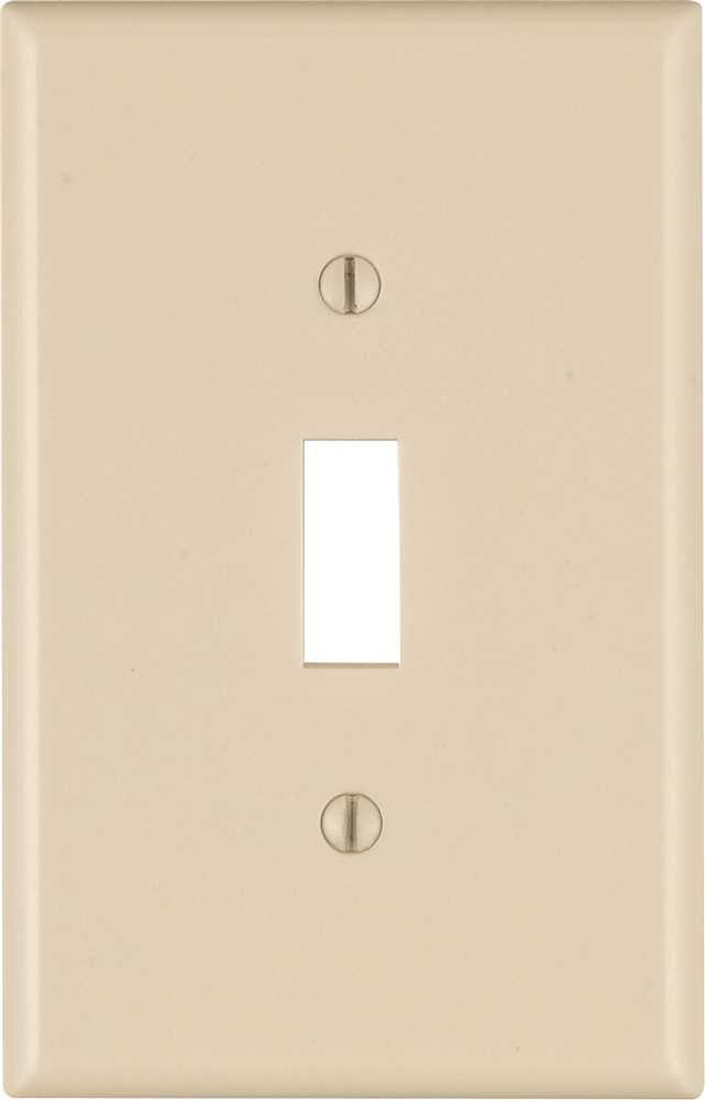 Leviton Toggle Switch Wallplate, 1-gang, Midway Size, Light Almond