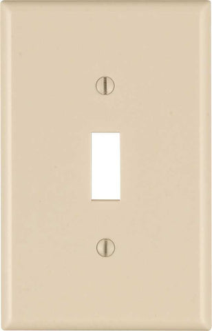 Leviton Toggle Switch Wallplate, 1-gang, Midway Size, Light Almond