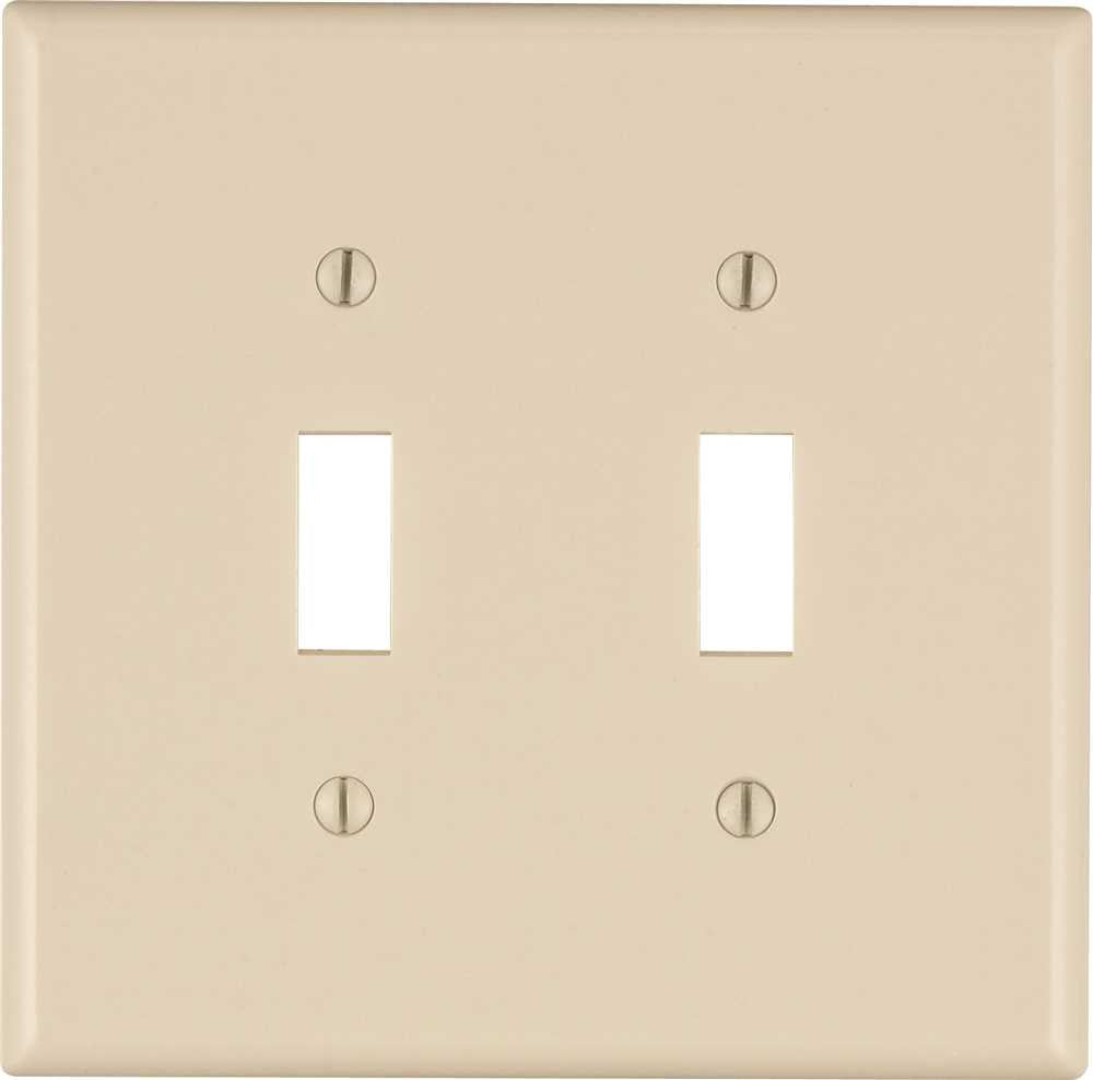 Leviton Toggle Switch Wallplate, 2-gang, Midway Size, Light Almond