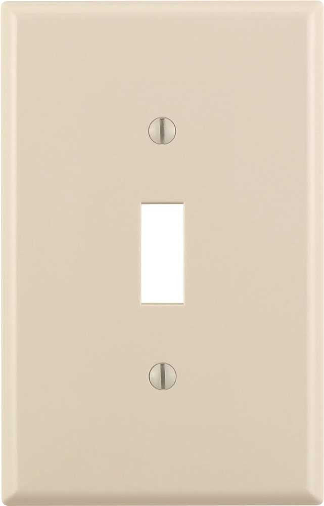 Leviton Toggle Switch Wallplate, 1-gang, Midway Size, Light Almond