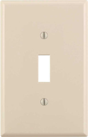 Leviton Toggle Switch Wallplate, 1-gang, Midway Size, Light Almond