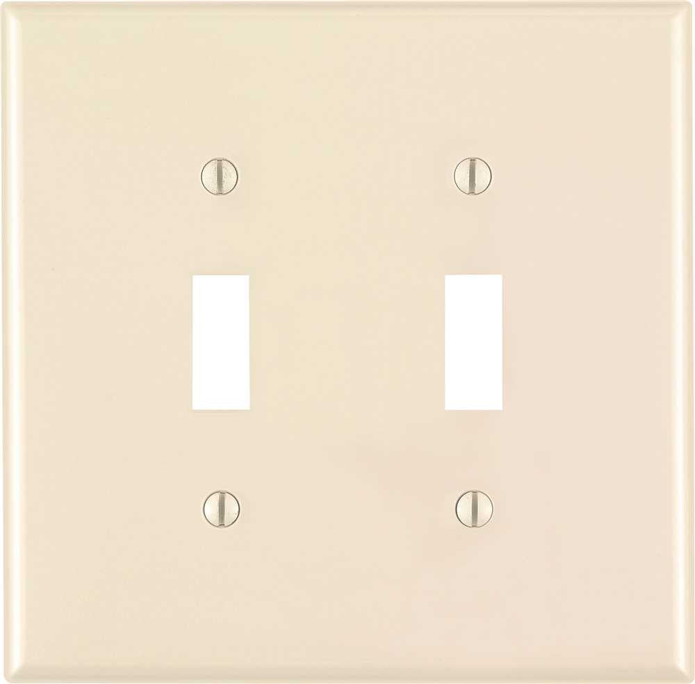 Leviton Toggle Switch Wallplate, 2-gang, Midway Size, Light Almond