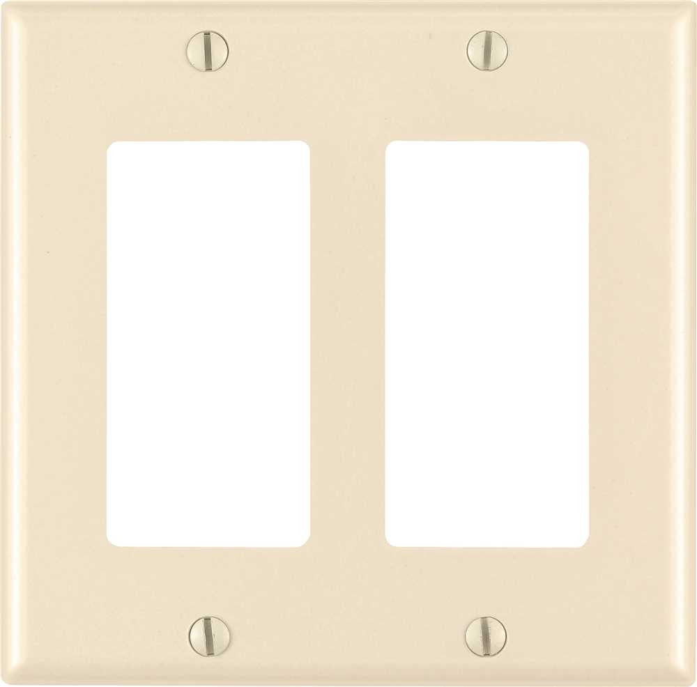 Leviton Decora Rocker Switch Wallplate, 2-gang, Standard, Light Almond