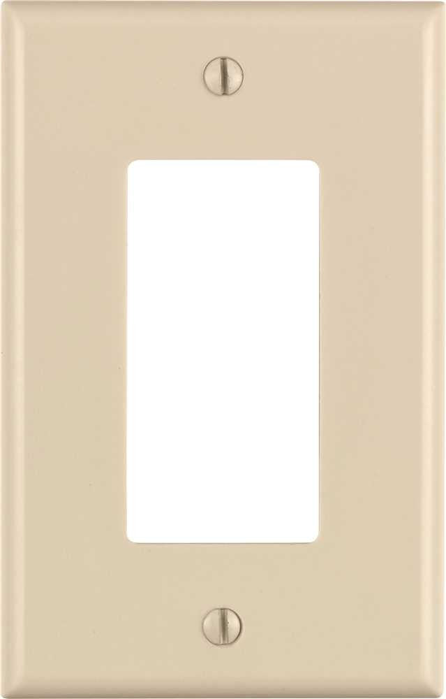 Leviton Decora Rocker Switch Wallplate, 1-gang, Midway, Light Almond