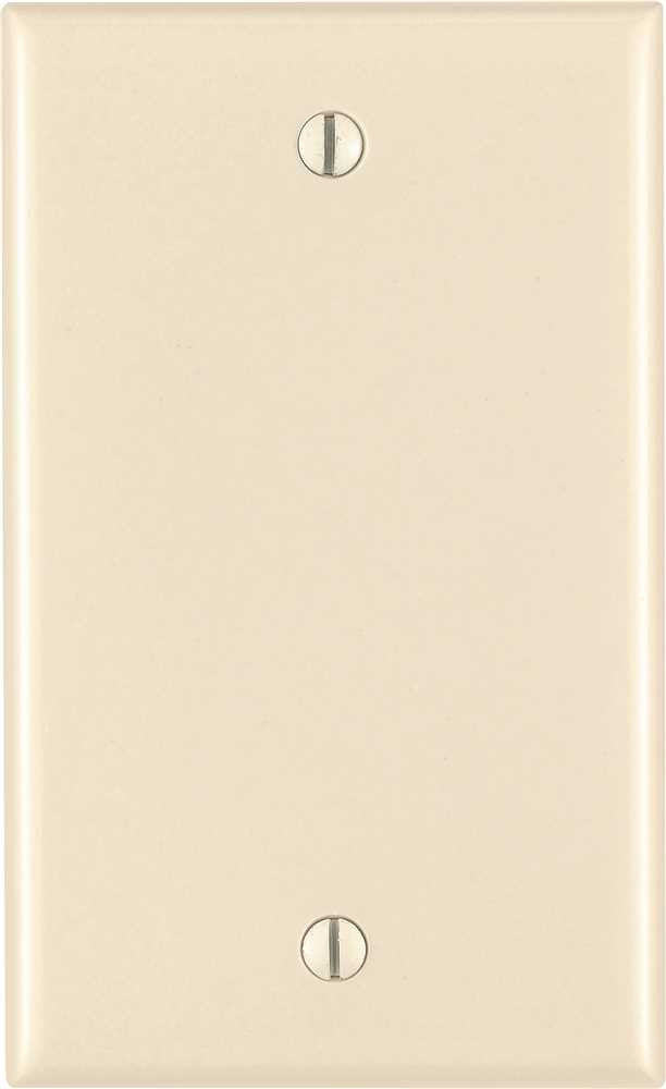 Leviton Blank Wallplate, 1-gang, Standard, Light Almond