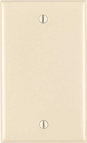 Leviton Blank Wallplate, 1-gang, Standard, Light Almond