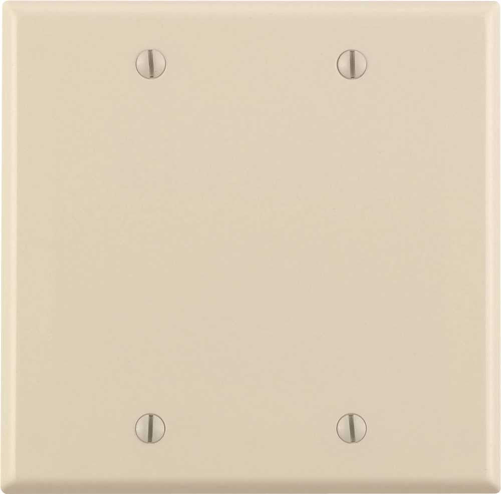 Leviton Blank Wallplate, 2-gang, Standard, Light Almond