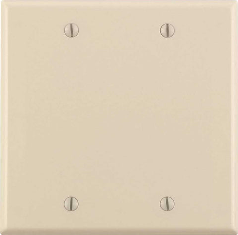 Leviton Blank Wallplate, 2-gang, Standard, Light Almond