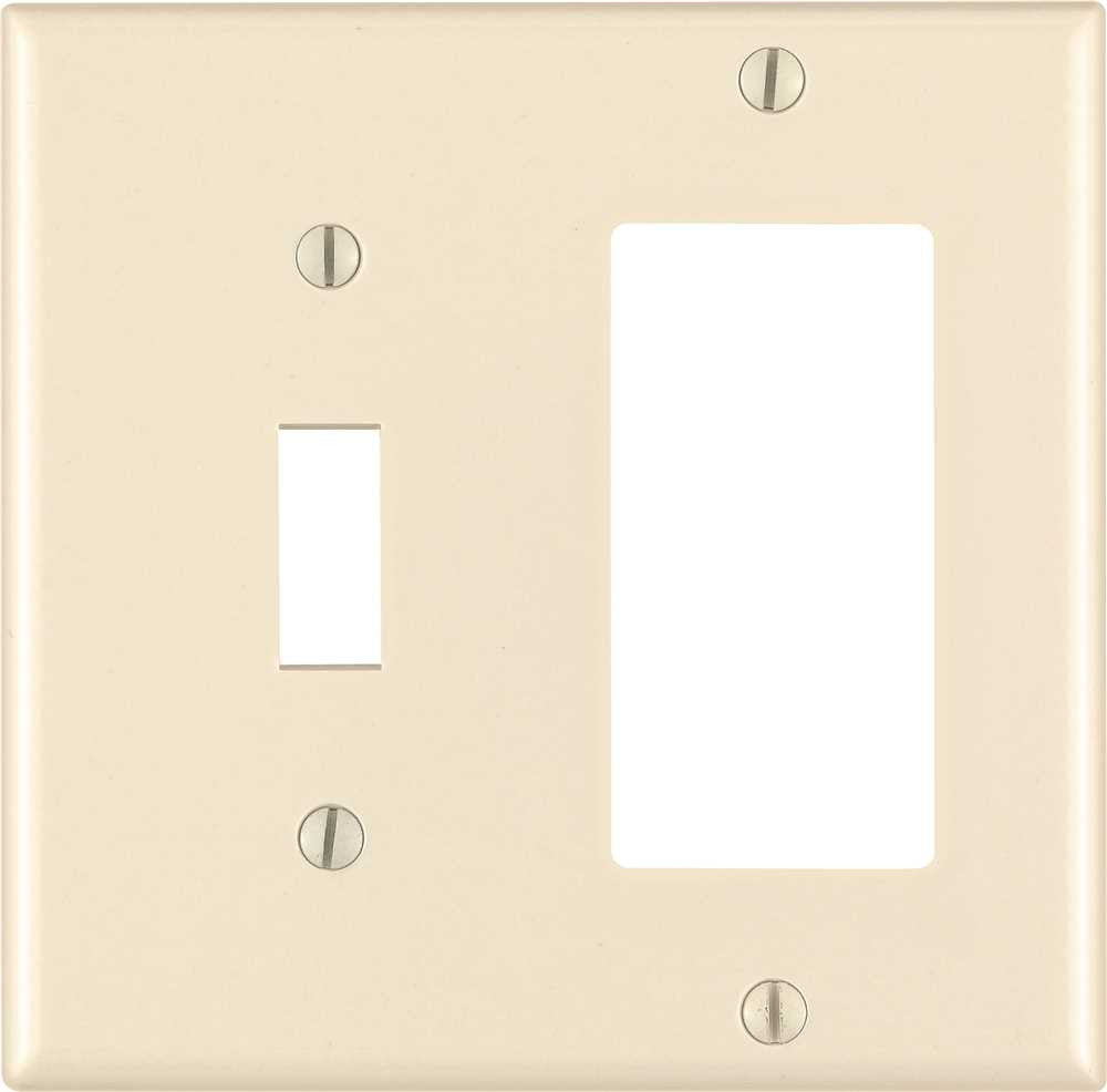 Leviton Toggle Switch And Decora Wallplate, 2-gang, Standard, Light Almond