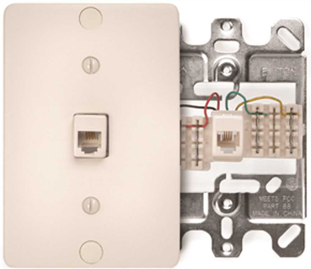 Leviton&reg; Telephone Wall Jack, Light Almond