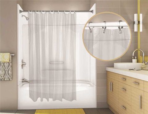 Proplus Thrif-t-liner Vinyl Shower Curtain, 6 Ft. X 6 Ft., Frosty Clear