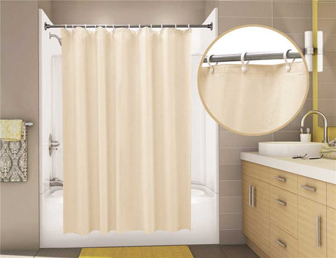 Proplus Econocord Vinyl Shower Curtain, 6 Ft. X 6 Ft., Champagne