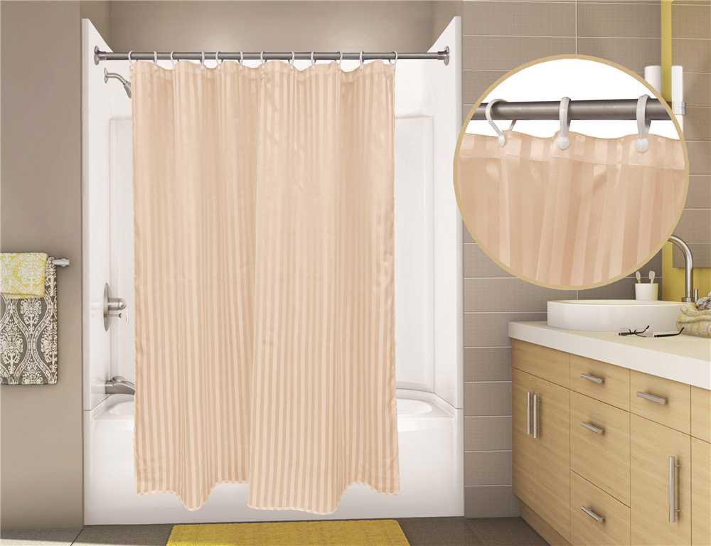 Premier Tuxedo Stripe Shower Curtain, 6 Ft. X 6 Ft., Sahara