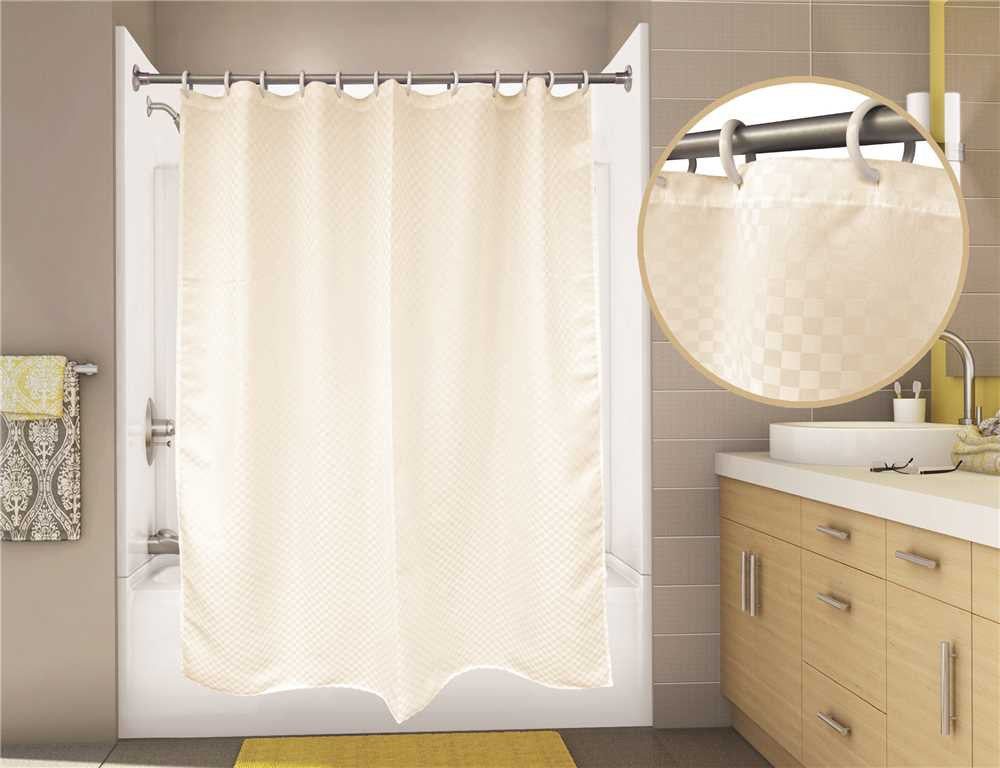 Premier Satin Box Shower Curtain, 6 Ft. X 6 Ft., Champagne