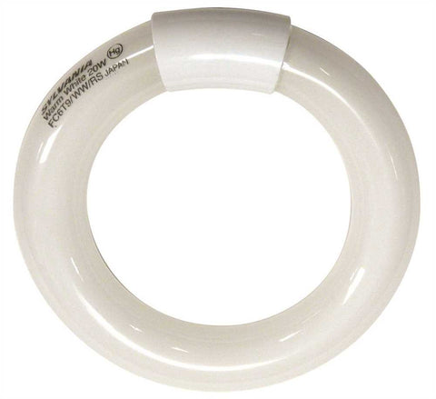 Satco Compact Fluorescent Lamp T9 Circline, 3000k, 52 Cri, 4-pin, 6.5 In., 20 Watt, 12,000 Average Rated Hours, 12 Per Case