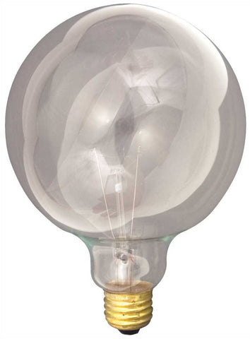 Satco Incandescent Decorative Lamp G40, 40 Watt, 120 Volt, Medium Base, Clear, 4,000 Average Rated Hours, 6 Per Box