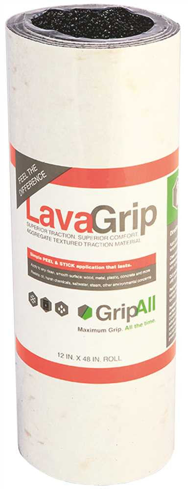 Gripall&trade; Lavagrip&reg; Traction Control Roll, Black, 12x48 In.