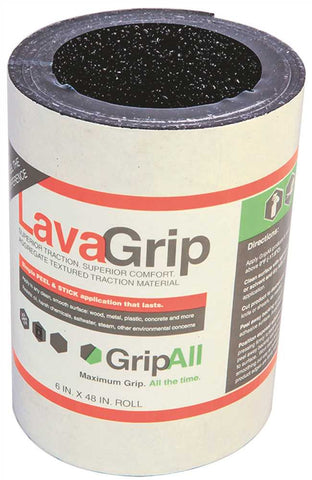 Gripall&trade; Lavagrip&reg; Traction Control Roll, Black, 6x48 In.