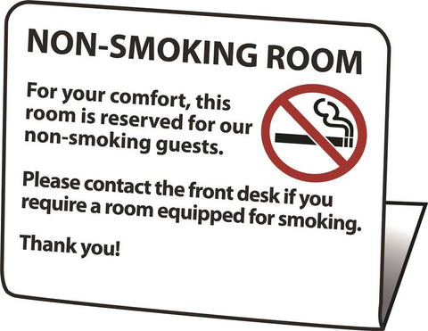 Hy-ko Products&reg; "non-smoking Room For Your Comfort, Contact Front Desk For Smoking Room" Easel, 50 Per Pack