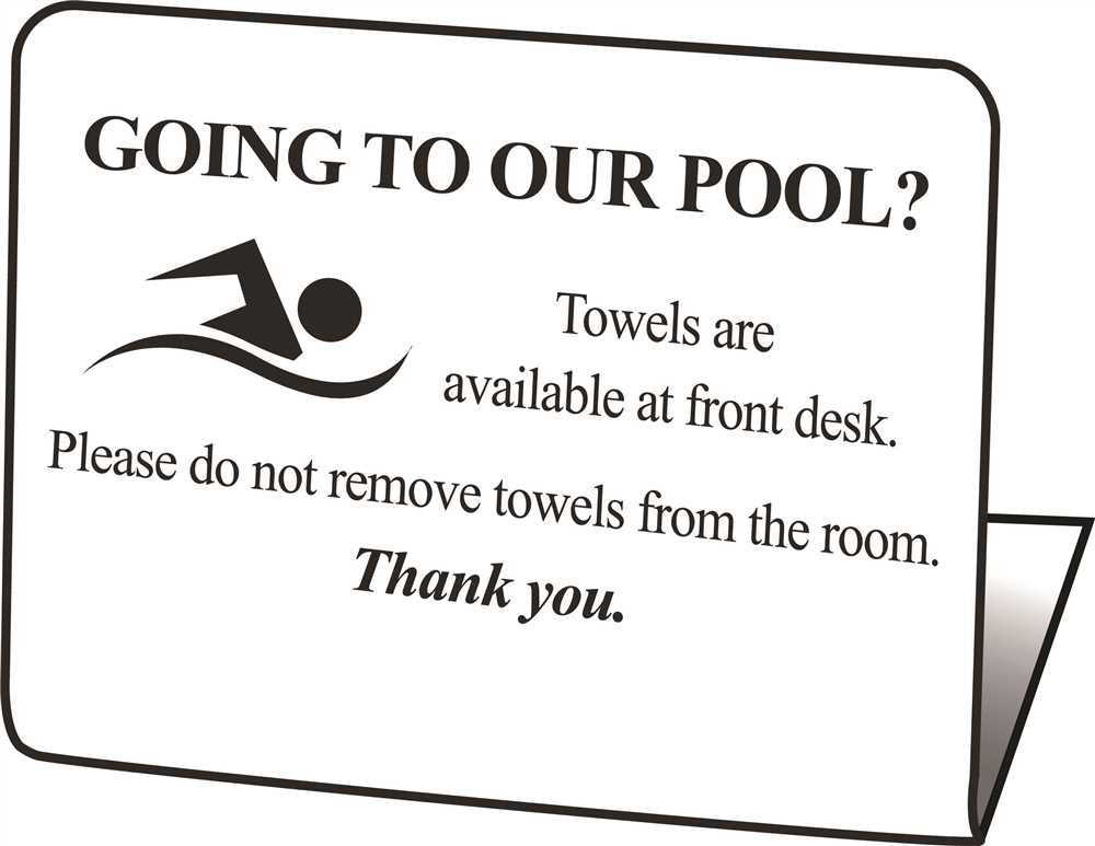 Hy-ko Products&reg; "going To The Pool? Towels At Front Desk For You" Easel, 50 Per Pack