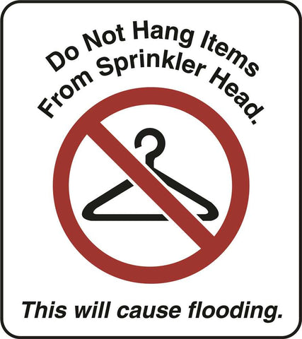 Hy-ko Products&reg; "don't Hang Items On Sprinkler" Placard, 25 Per Pack