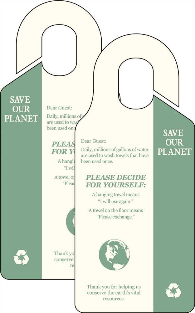 Hy-ko Products&reg; "save Our Planet, Do Not Change Towels" Door Hanger, 50 Per Pack