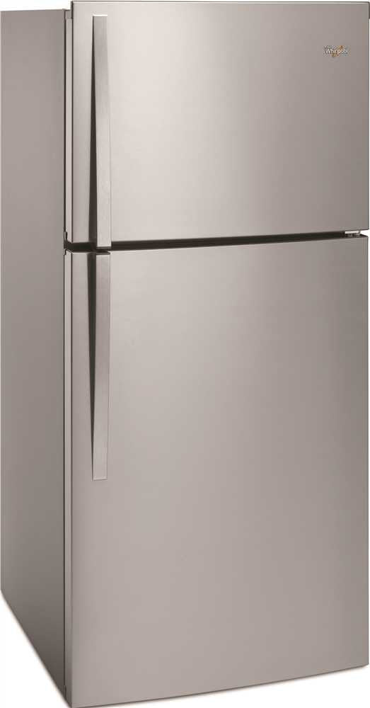 Whirlpool&reg; 19 Cu. Ft. Top-freezer Refrigerator, Universal Silver, Reversible Door