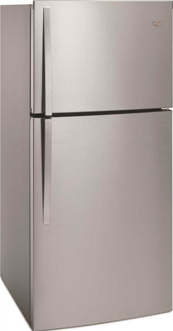 Whirlpool&reg; 19 Cu. Ft. Top-freezer Refrigerator, Universal Silver, Reversible Door