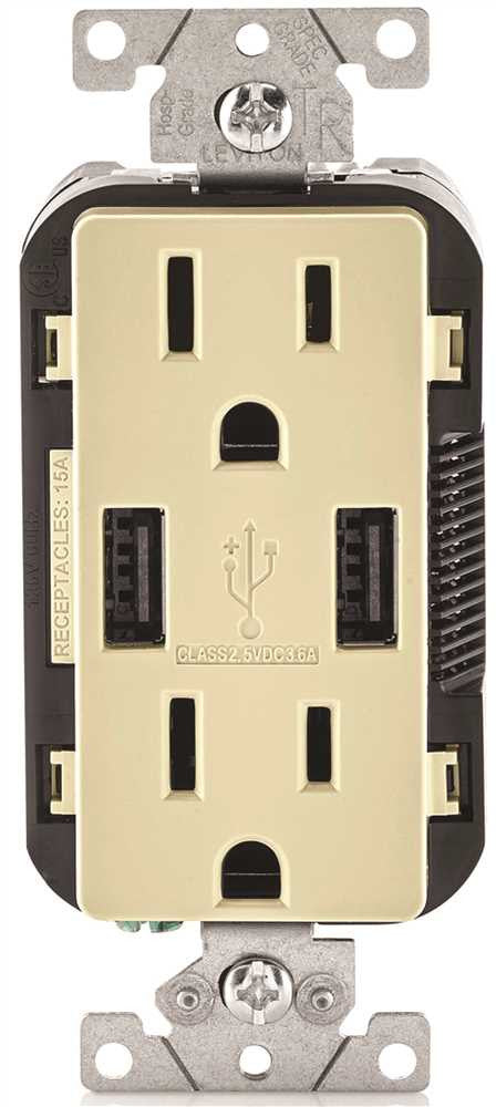 Leviton Decora Usb Charger - Tamper-resistant Duplex Receptacle, Ivory, 5-15r, 125 Volts, 15 Amps