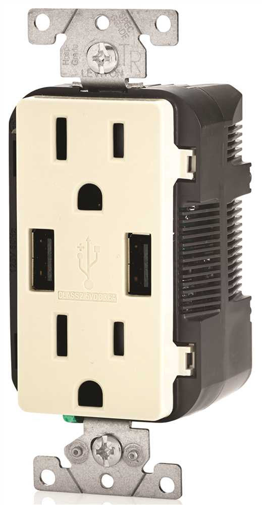 Leviton Decora Usb Charger - Tamper-resistant Duplex Receptacle, Light Almond, 5-15r, 125 Volts, 15 Amps