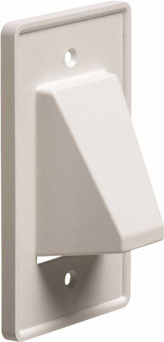 Arlington The Scoop&trade; Single-gang Reversible Cable Entrance Plate For Low Voltage, White