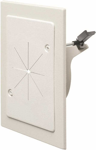 Arlington Larger Cable Entry Bracket With Slotted Cover, Non-metallic, White