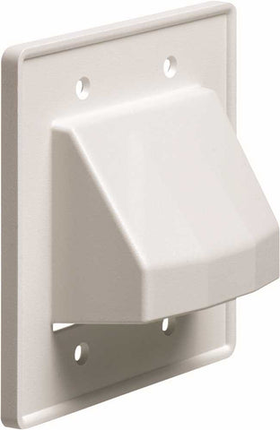 Arlington The Scoop&trade; Two-gang Reversible Cable Entrance Plate For Low Voltage, White