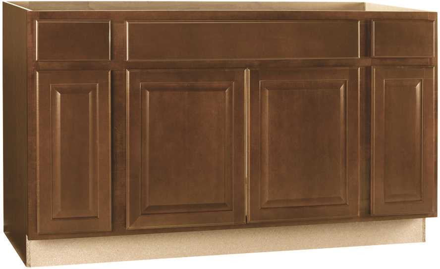 Rsi Home Products Hamilton Sink Base Cabinet, Fully Assembled, Raised Panel, Cafe, 60x34-1-2x24 In.