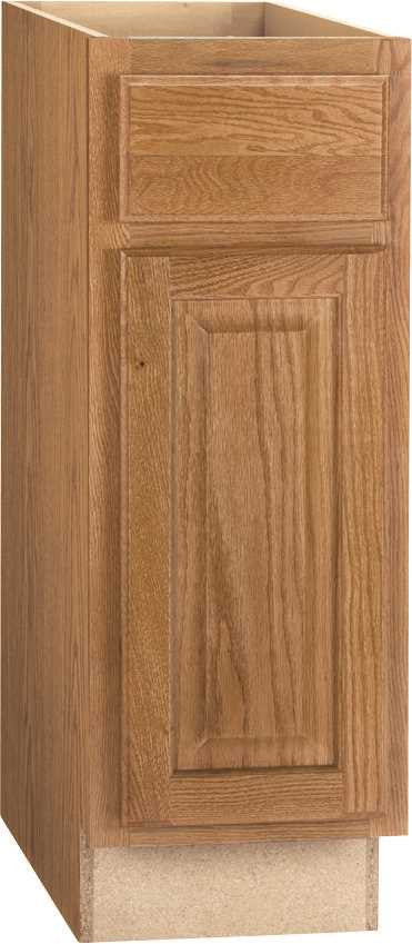 Rsi Home Products Hamilton Base Cabinet, Fully Assembled, Raised Panel, Oak, 12x34-1-2x24 In.