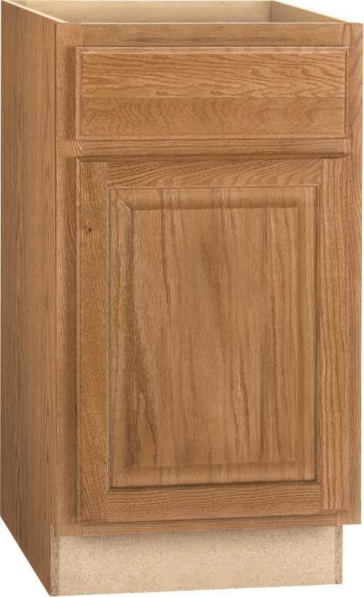 Rsi Home Products Hamilton Base Cabinet, Fully Assembled, Raised Panel, Oak, 18x34-1-2x24 In.