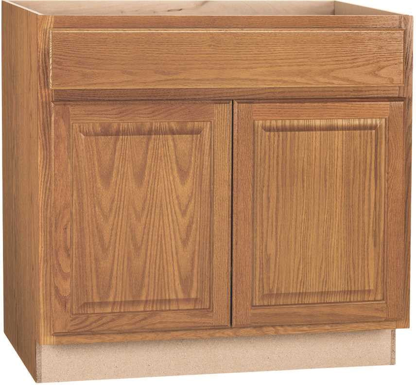 Rsi Home Products Hamilton Base Cabinet, Fully Assembled, Raised Panel, Oak, 36x34-1-2x24 In.