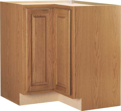 Rsi Home Products Hamilton Corner Base Cabinet With Lazy Susan, Fully Assembled, Raised Panel, Oak, 36x34-1-2x24 In.