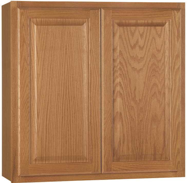 Rsi Home Products Hamilton Kitchen Wall Cabinet, Fully Assembled, Raised Panel, Oak, 30x30x12 In.