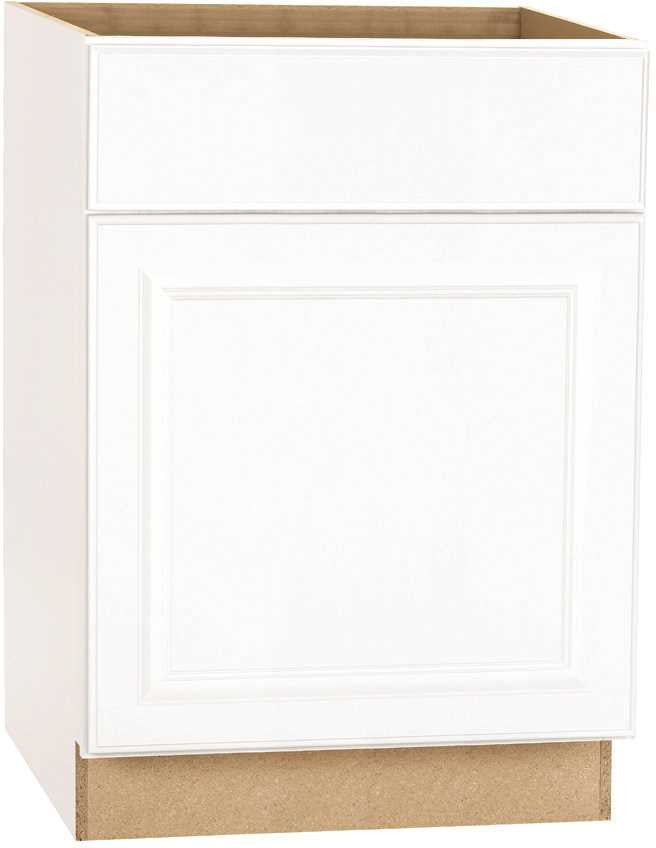 Rsi Home Products Hamilton Base Cabinet, Fully Assembled, Raised Panel, White, 24x34-1-2x24 In.