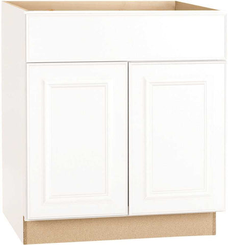 Rsi Home Products Hamilton Base Cabinet, Fully Assembled, Raised Panel, White, 30x34-1-2x24 In.