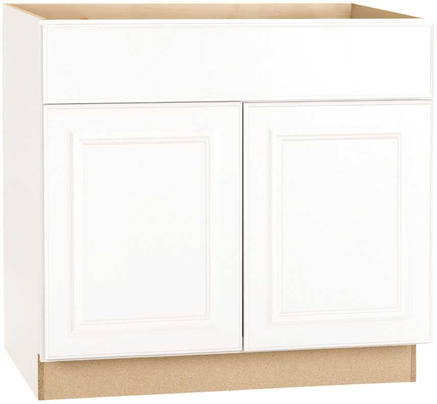 Rsi Home Products Hamilton Base Cabinet, Fully Assembled, Raised Panel, White, 36x34-1-2x24 In.