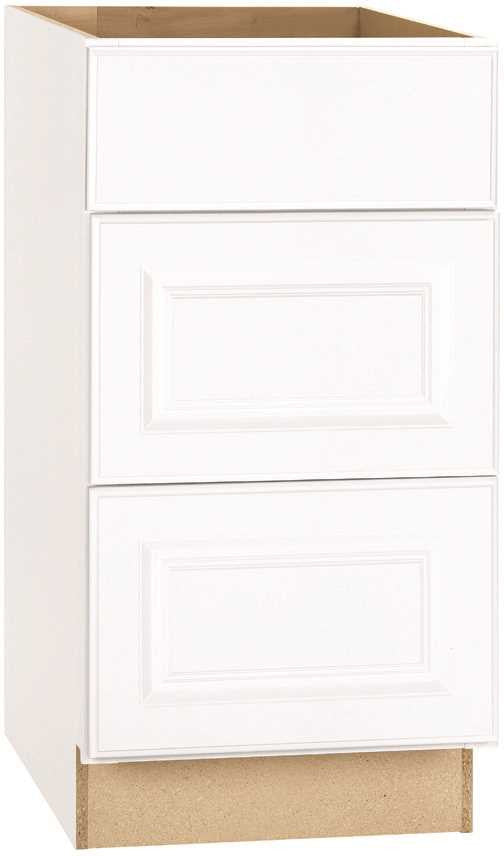 Rsi Home Products Hamilton Drawer Base Cabinet, Fully Assembled, Raised Panel, White, 18x34-1-2x24 In.