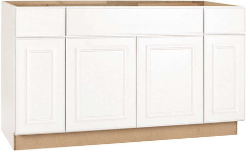 Rsi Home Products Hamilton Sink Base Cabinet, Fully Assembled, Raised Panel, White, 60x34-1-2x24 In.