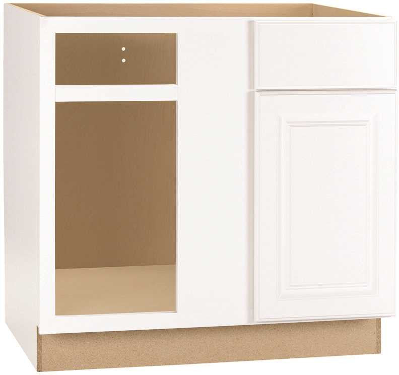 Rsi Home Products Hamilton Blind Corner Base Cabinet, Fully Assembled, Raised Panel, White, 36x34-1-2x24 In.