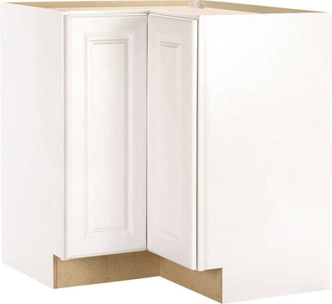 Rsi Home Products Hamilton Corner Base Cabinet With Lazy Susan, Fully Assembled, Raised Panel, White, 36x34-1-2x24 In.