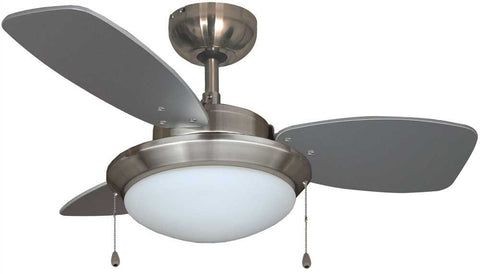 Royal Cove 3-blade Dual-mount Ceiling Fan With Light Kit, Brushed Chrome, 30 In.